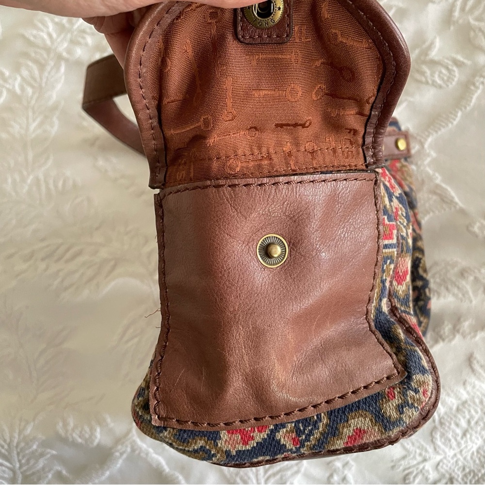 Fossil Bag, Fossil Long Live Vintage Bag, Leather & Tapestry Bag, Aztec Design - Picture 7 of 10